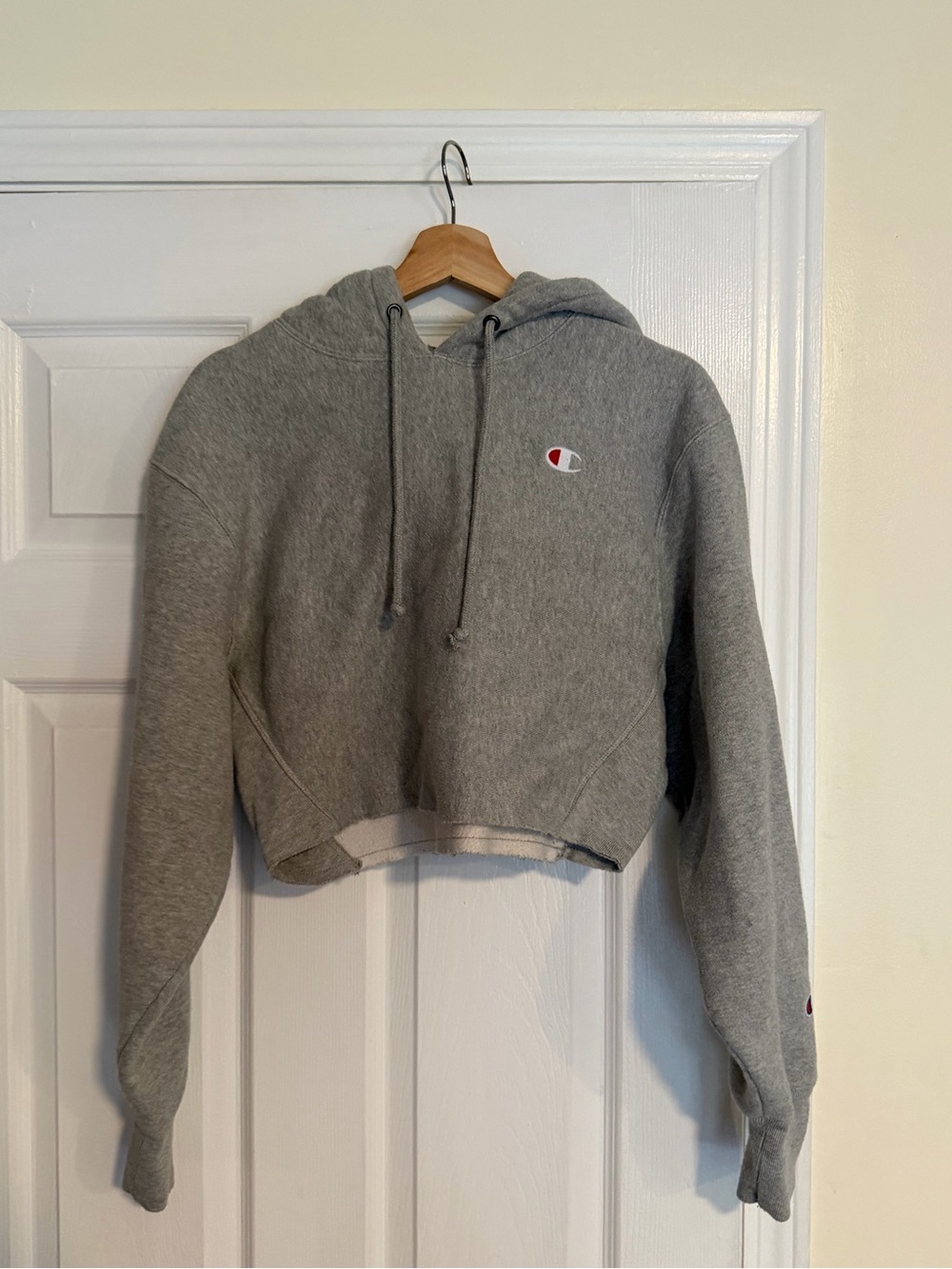 Champion Heather Gray Hand Sewn Cropped Hoodie - Women's Pullover